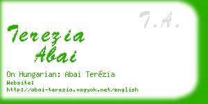 terezia abai business card